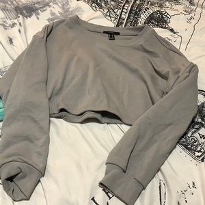 Gray Crop top sweater